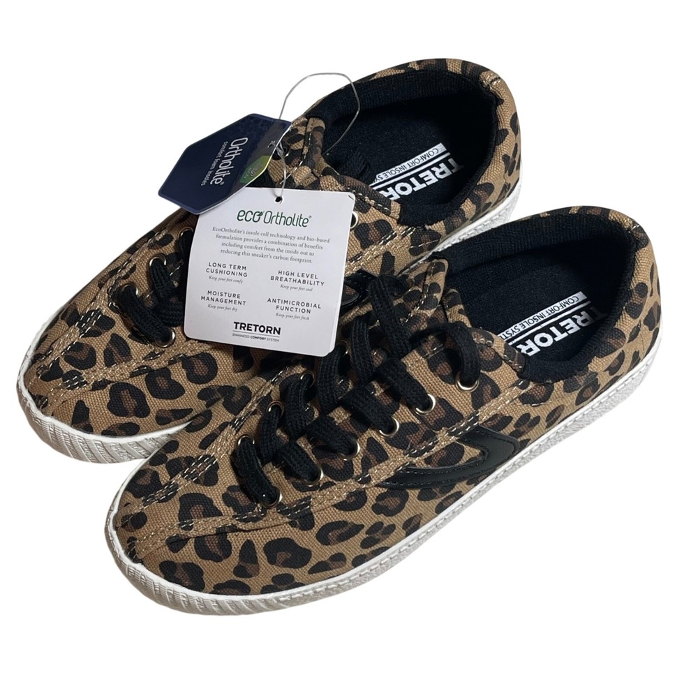 Tretorn‎ Nylite Plus Canvas Leopard Print Sneakers Women's Size 6M